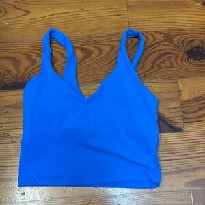 Women's Blue V-Neck Crop Top